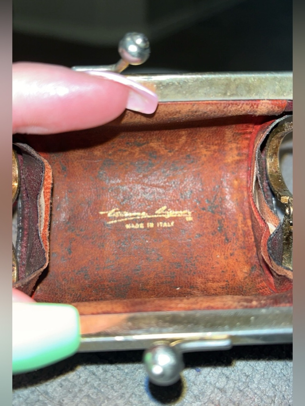 Vintage Etienne Aigner Leather Kisslock Coin Purse Made in Italy - Picture 11 of 11